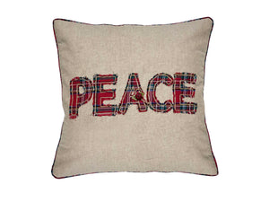 Plaid Peace Throw Pillow
